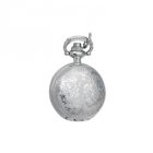 Tiko-Time női nyakláncóra, virág mintás ezüst színű fémtok, arab számos fehér számlap