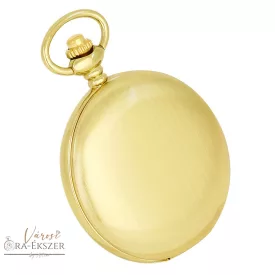   Tiko Time zsebóra férfiaknak – quartz, arany színű szálhúzott fémtok, fehér arab számlap, gravírozható ajándék