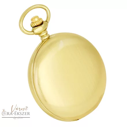 Tiko Time zsebóra férfiaknak – quartz, arany színű szálhúzott fémtok, fehér arab számlap, gravírozható ajándék