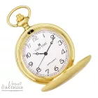 Tiko Time zsebóra férfiaknak – quartz, arany színű szálhúzott fémtok, fehér arab számlap, gravírozható ajándék