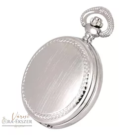   Tiko Time zsebóra férfiaknak – quartz, ezüst színű, fehér arab számlap, gravírozható ajándék