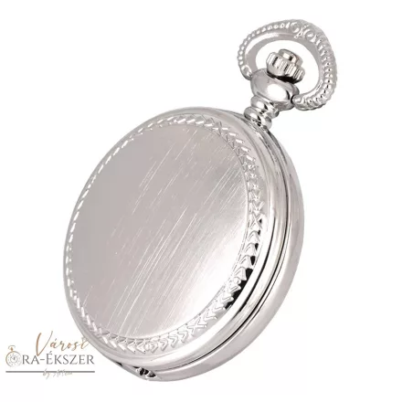 Tiko Time zsebóra férfiaknak – quartz, ezüst színű, fehér arab számlap, gravírozható ajándék