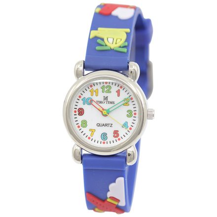 Tiko Time karóra gyerekeknek, quartz, 3D figurás kék alapon helikopteres szíj