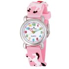 Tiko Time karóra gyerekeknek, quartz, 3D figurás rózsaszín alapon lovacskás szíj
