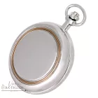 Tiko Time zsebóra férfianak – quartz, bicolor (ezüst–rózsaarany), fehér arab számlap, gravírozható ajándék