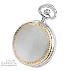 Tiko Time zsebóra férfiaknak – quartz, bicolor (ezüst–arany), fehér arab számlap, gravírozható ajándék