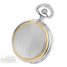   Tiko Time zsebóra férfiaknak – quartz, bicolor (ezüst–arany), fehér arab számlap, gravírozható ajándék