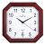 Tiko Time fa falióra, quartz, sweep (halk járású) szerkezet, szögletes alakú 30 cm, mahagóni színű tok, fehér arab számos számlap