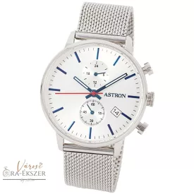   ASTRON 8012-8 sportos férfi karóra, ezüst színű nemesacél tok, ezüst színű nemesacél csat, ezüst színű számlap, keményített ásványüveg, multifunkciós quartz szerkezet, 50 m (5 ATM) vízállóság