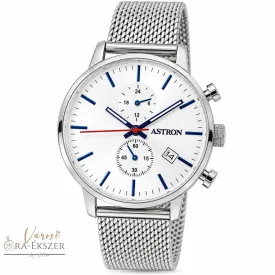   ASTRON 8012-8 sportos férfi karóra, ezüst színű nemesacél tok, ezüst színű nemesacél csat, ezüst színű számlap, keményített ásványüveg, multifunkciós quartz szerkezet, 50 m (5 ATM) vízállóság