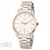 ASTRON 8019-0 elegáns férfi karóra, bicolor (rózsaarany és ezüst) nemesacél tok, bicolor nemesacél csat, fehér számlap, keményített ásványüveg, quartz szerkezet, cseppmentes vízállóság