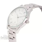 ASTRON 8019-7 elegáns férfi karóra, ezüst színű nemesacél tok, ezüst színű nemesacél csat, fehér számlap, keményített ásványüveg, quartz szerkezet, cseppmentes vízállóság