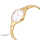 ASTRON 8023-8 női karóra, ékszeróra, arany színű titánium tok, arany színű titánium csat, fehér színű számlap, keményített ásványüveg, quartz szerkezet, cseppmentes vízállóság