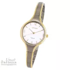 ASTRON 8023-9 női karóra, ékszeróra, bicolor titánium tok, bicolor titánium csat, ezüst színű számlap, keményített ásványüveg, quartz szerkezet, cseppmentes vízállóság