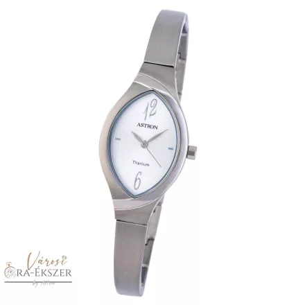ASTRON 8024-8 női karóra, ékszeróra, ezüst színű titánium tok, ezüst színű titánium csat, ezüst színű számlap, keményített ásványüveg, quartz szerkezet, cseppmentes vízállóság