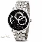 ASTRON 8025-1 sportos férfi karóra, ezüst színű nemesacél tok, ezüst színű nemesacél csat, fekete számlap, zafírüveg, quartz szerkezet, cseppmentes vízállóság