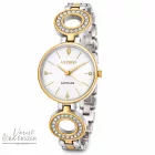 ASTRON 8029-0 női karóra, ékszeróra, bicolor nemesacél tok, bicolor nemesacél csat, fehér számlap, zafír üveg, quartz szerkezet, cseppmentes vízállóság