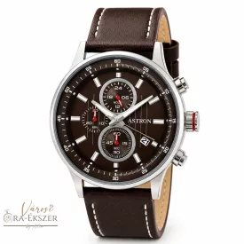   ASTRON 8030-5 férfi karóra, ezüst színű nemesacél tok, barna bőrszíj, barna színű számlap, keményített ásványüveg, quartz szerkezet, 100 m (10ATM) vízállóság