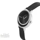 ASTRON 8032-1 női karóra, ékszeróra, fekete színű nemesacél tok, fekete színű nemesacél csat, különleges számlap, keményített ásványüveg, quartz szerkezet, cseppmentes vízállóság