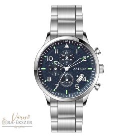   ASTRON 8059-2 FÉRFI KARÓRA, EZÜST SZÍNŰ NEMESACÉL TOK, EZÜST SZÍNŰ NEMESACÉL CSAT, KÉK SZÁMLAP, KEMÉNYÍTETT ÁSVÁNYÜVEG, QUARTZ SZERKEZET, 5 ATM VÍZÁLLÓSÁG