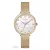 ASTRON 8065-9 női karóra, arany színű nemesacél tok, arany színű milánói csat, fehér számlap, keményített ásványüveg, quartz szerkezet, WR 50M vízállóság