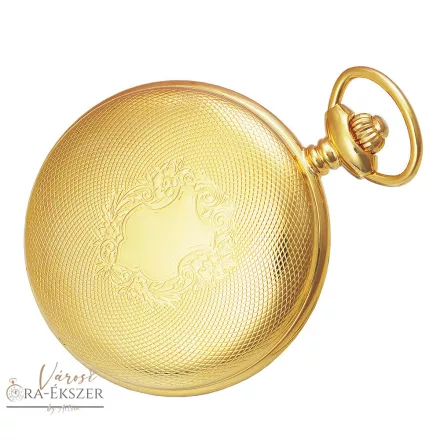 Arany színű pajzsos Astron zsebóra férfiaknak – quartz, fehér arab számos számlappal, gravírozható elegáns ajándék