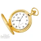 Arany színű pajzsos Astron zsebóra férfiaknak – quartz, fehér arab számos számlappal, gravírozható elegáns ajándék