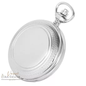   Ezüst színű skeleton mechanikus Astron zsebóra férfiaknak – római számos számlappal, gravírozható ajándék (8514-0)