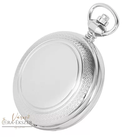 Ezüst színű skeleton mechanikus Astron zsebóra férfiaknak – római számos számlappal, gravírozható ajándék (8514-0)