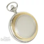 Bicolor skeleton mechanikus Astron zsebóra férfiaknak – ezüst-arany színű tok, római számos számlappal, gravírozható ajándék (8514-3)