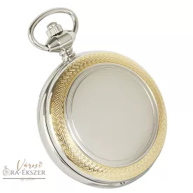   Bicolor skeleton mechanikus Astron zsebóra férfiaknak – ezüst-arany színű tok, római számos számlappal, gravírozható ajándék (8514-3)