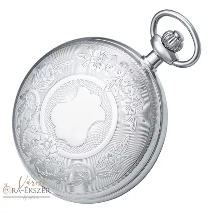 Ezüst színű Astron mechanikus zsebóra férfiaknak – 50 mm, fehér arab számos számlappal, gravírozható elegáns ajándék