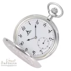 Ezüst színű Astron mechanikus zsebóra férfiaknak – 50 mm, fehér arab számos számlappal, gravírozható elegáns ajándék