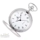 Ezüst színű Astron zsebóra férfiaknak – quartz szerkezet, fehér római számos számlappal (8517-0) gravírozható ajándék