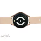 SMART WATCH OKOSÓRA, ROSEGOLD SZÍNŰ KEREK FÉM TOK, BÉZS SZÍNŰ SZILIKON SZÍJ
