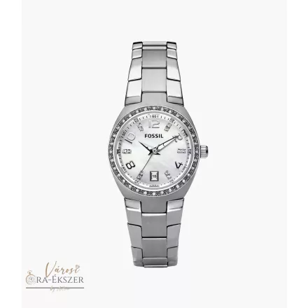FOSSIL AM4141 NŐI KARÓRA EZÜST SZÍNŰ NEMESACÉL TOKKAL ÉS NEMESACÉL CSATTAL DÁTUMKIJELZÉSSEL 