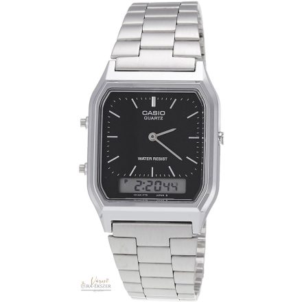 CASIO VINTAGE ANA-DIGI KARÓRA FEKETE SZÁMLAPPAL AQ-230A-1D