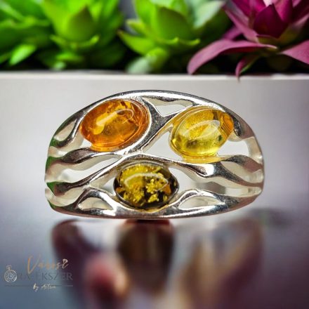 925 EZÜST BOROSTYÁN KÖVES GYŰRŰ,  ÁSVÁNYÉKSZER, NŐI ÉKSZER