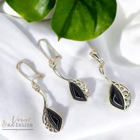 EZÜST ONIX KÖVES FÜLBEVALÓ ÉS MEDÁL SZETT