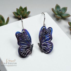 925 EZÜST FÜLBEVALÓ PILLANGÓ MINTA, TITÁNIUM