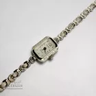 14 karátos fehérarany női karóra kövekkel – elegáns szögletes tok és quartz szerkezet