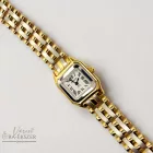 14 karátos arany női karóra bicolor (sárga- és fehérarany) – elegáns szögletes tok és quartz szerkezet, római számos számlap