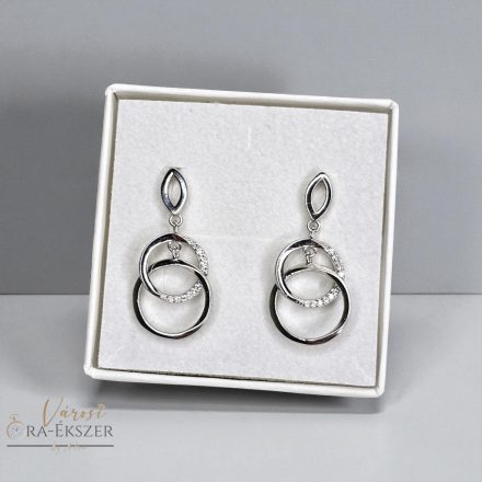 925 EZÜST FÜLBEVALÓ KÖVEKKEL, LÓGÓS, BEDUGÓS