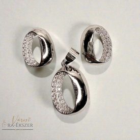   925 EZÜST FÜLBEVALÓ ÉS MEDÁL SZETT, ÉKSZER SZETT,  KÖVEKKEL