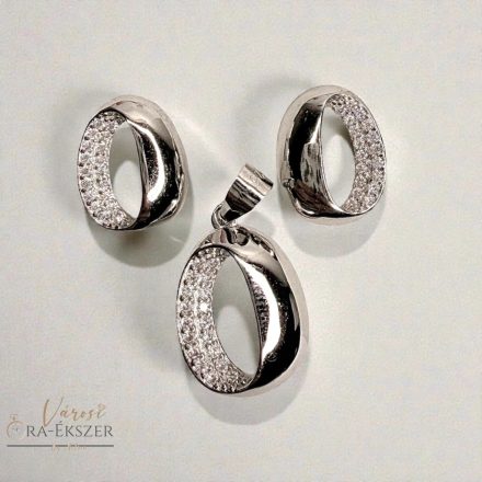 925 EZÜST FÜLBEVALÓ ÉS MEDÁL SZETT, ÉKSZER SZETT,  KÖVEKKEL