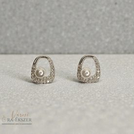 925 EZÜST GYÖNGY FÜLBEVALÓ, BESZÚRÓS