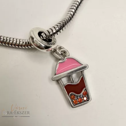 925 Ezüst charm, lógós, shake/kávé