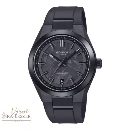 CASIO EDIFICE EFK-100D-1AER AUTOMATA KARÓRA, NEMESACÉL TOK ÉS KAUCSUK SZÍJ, FEHÉR SZÍNŰ KARBON SZÁMLAP,  ZAFÍR ÜVEG