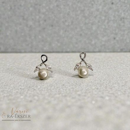 925 EZÜST GYÖNGY FÜLBEVALÓ, BESZÚRÓS