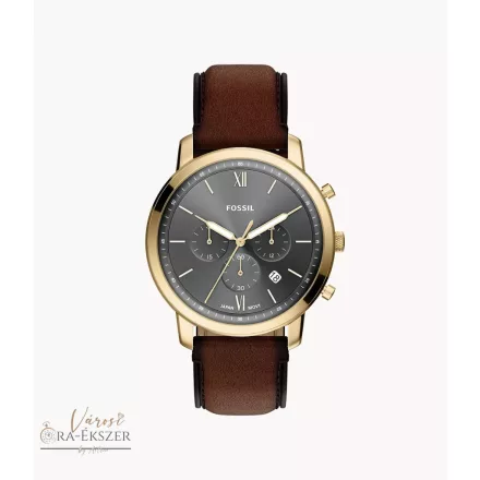 FOSSIL NEUTRA FÉRFI BARNA SZÁMLAPOS, BARNA BŐRSZÍJAS, FÉMTOKOS KARÓRA, FS6162